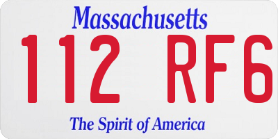 MA license plate 112RF6