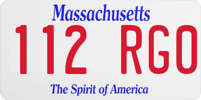 MA license plate 112RG0