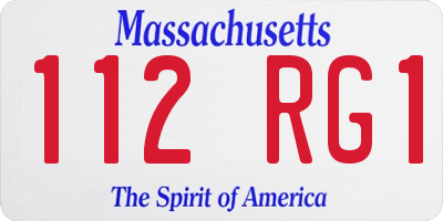 MA license plate 112RG1