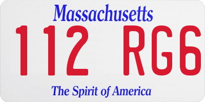 MA license plate 112RG6