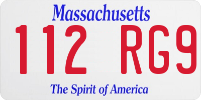 MA license plate 112RG9