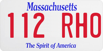 MA license plate 112RH0