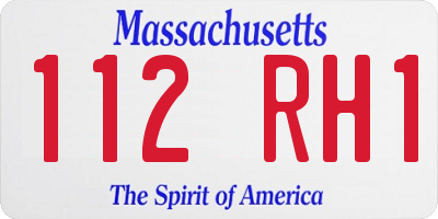 MA license plate 112RH1