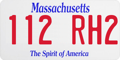 MA license plate 112RH2