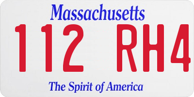 MA license plate 112RH4