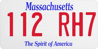 MA license plate 112RH7