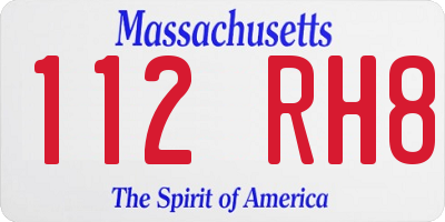 MA license plate 112RH8
