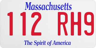 MA license plate 112RH9