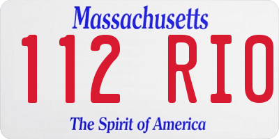 MA license plate 112RI0