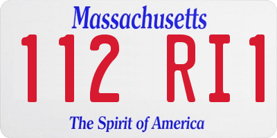 MA license plate 112RI1