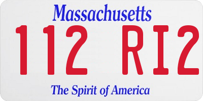 MA license plate 112RI2