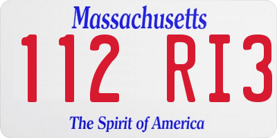 MA license plate 112RI3