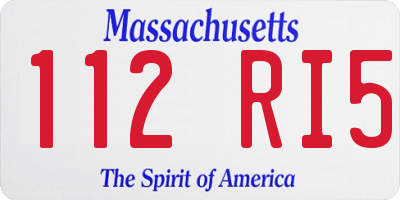 MA license plate 112RI5