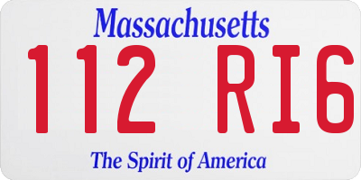 MA license plate 112RI6