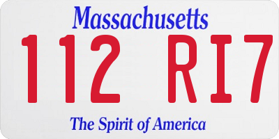 MA license plate 112RI7