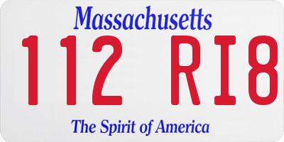 MA license plate 112RI8