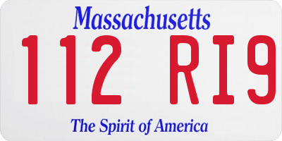 MA license plate 112RI9