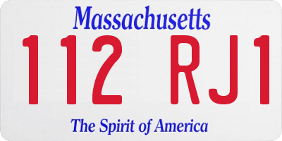 MA license plate 112RJ1