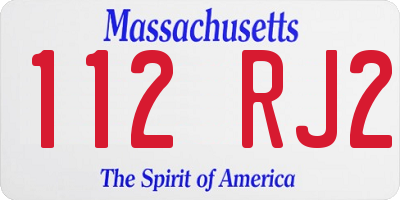 MA license plate 112RJ2