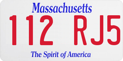 MA license plate 112RJ5