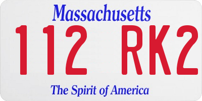 MA license plate 112RK2