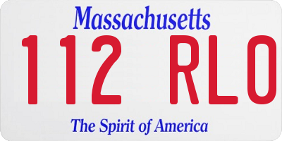 MA license plate 112RL0