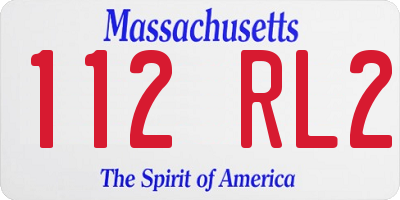 MA license plate 112RL2