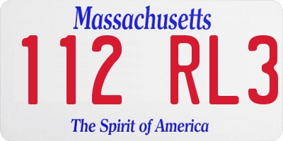 MA license plate 112RL3