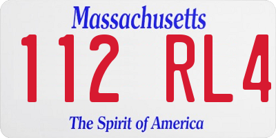 MA license plate 112RL4