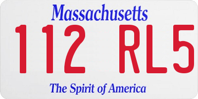 MA license plate 112RL5