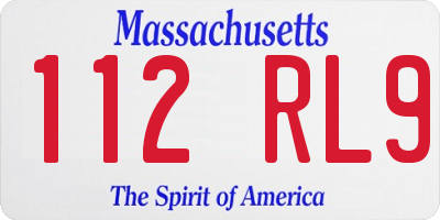 MA license plate 112RL9