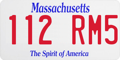 MA license plate 112RM5