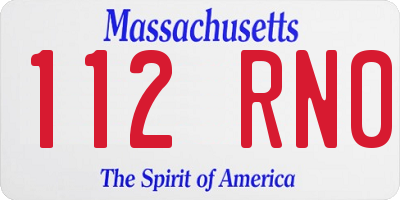 MA license plate 112RN0