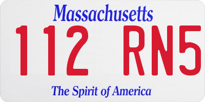 MA license plate 112RN5