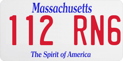 MA license plate 112RN6