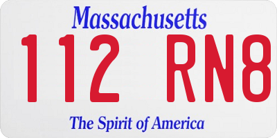 MA license plate 112RN8