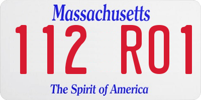 MA license plate 112RO1