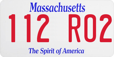 MA license plate 112RO2