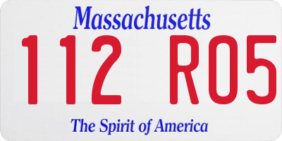 MA license plate 112RO5
