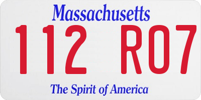 MA license plate 112RO7