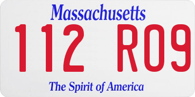 MA license plate 112RO9
