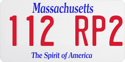 MA license plate 112RP2