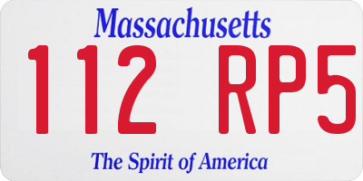 MA license plate 112RP5