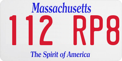 MA license plate 112RP8