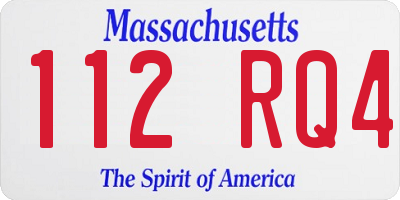 MA license plate 112RQ4