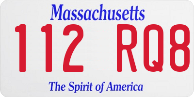MA license plate 112RQ8