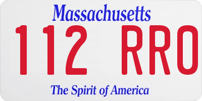 MA license plate 112RR0