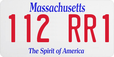 MA license plate 112RR1