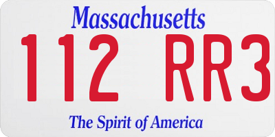 MA license plate 112RR3