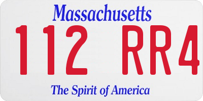 MA license plate 112RR4